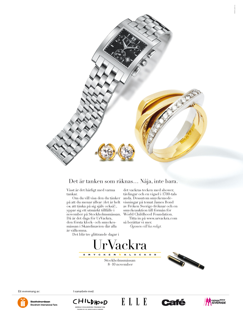 Annons för mässan ”UrVackra smycken & klockor”